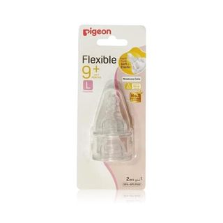 Pigeon Flexible Peristaltic Nipples Size L, 7+ Months - 2 Nipples