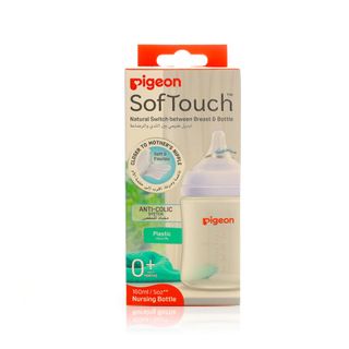 Pigeon SoftTouc wide neck Plastic Nursing Bottle (+0M) 160 ml