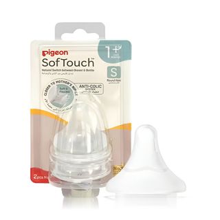 Pigeon SofTouch Wide-Neck Teats Size S for 1 Month+ - 2 Teats