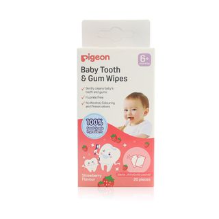Pigeon Strawberry Baby Tooth and Gum Wipes, 6+ Months - 20 Wipes