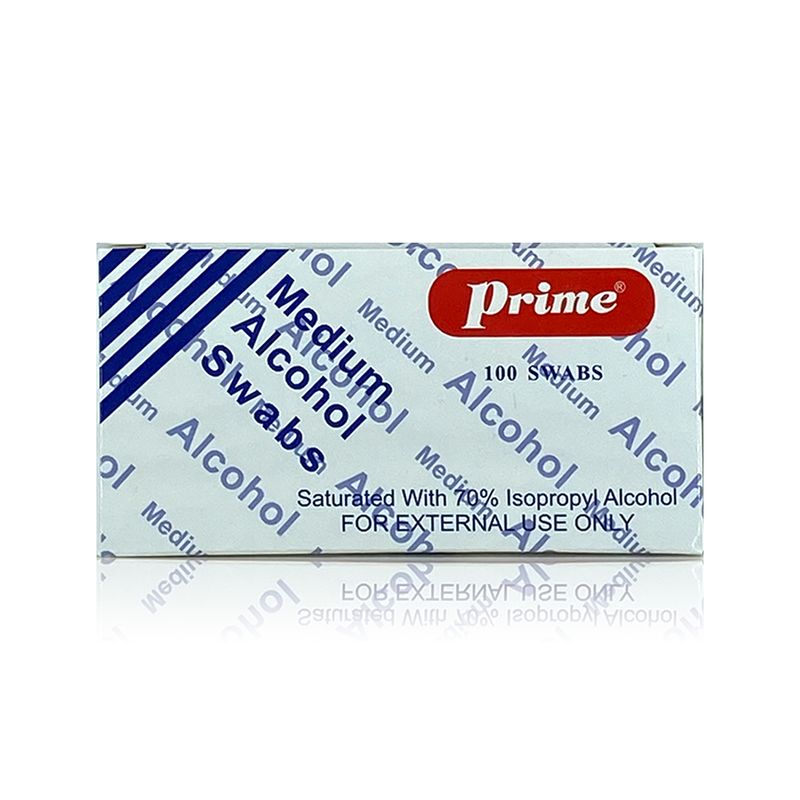 Prime Prime Medium Alcohol Swabs - 100 Pieces
