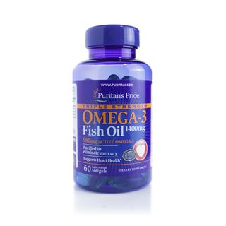 Puritan's Pride Triple Strength Omega-3 Fish Oil 1400 mg (950 mg Active Omega-3) - 60 Softgels