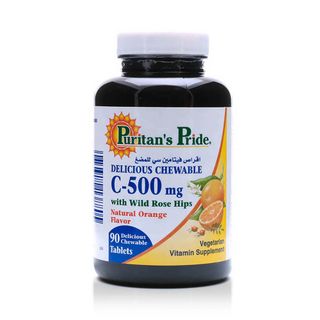 Puritan's Pride Chewable Vitamin C 500 mg with Rose Hips 90 Chewables
