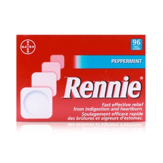 Rennie Peppermint Chewable Antacid Tablets - 96 Tablets