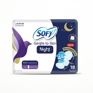 SOFY Comfort Night Maxi Thick Sanitary Pads with Wings, 36 cm - 18 Pads