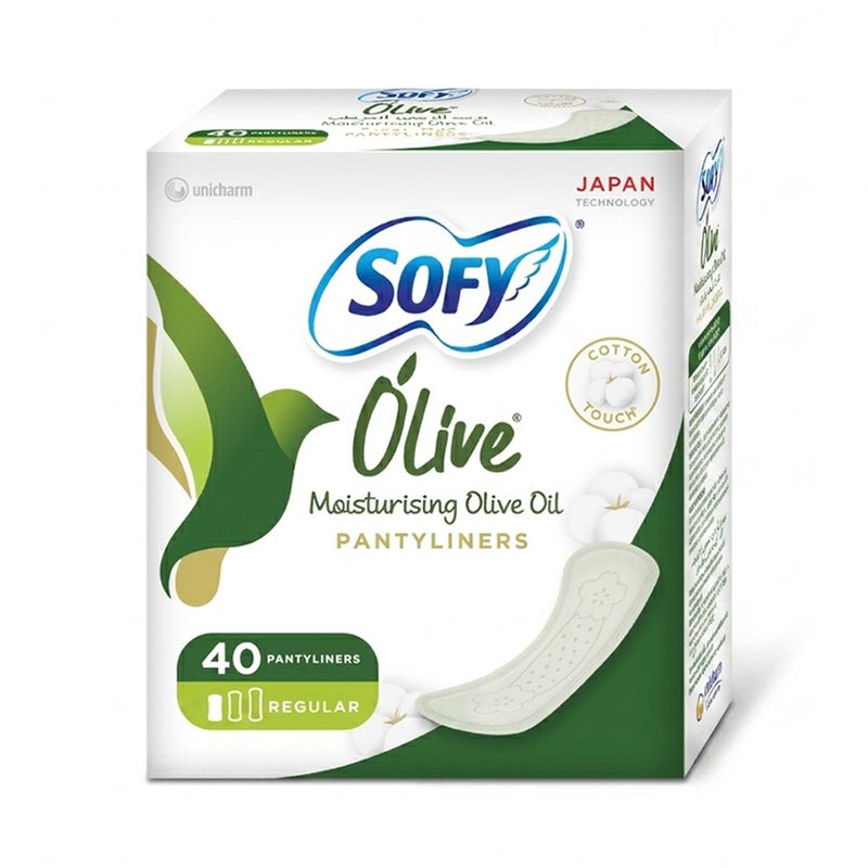SOFY SOFY Olive Oil Unscented Regular Pantyliners - 40 Liners