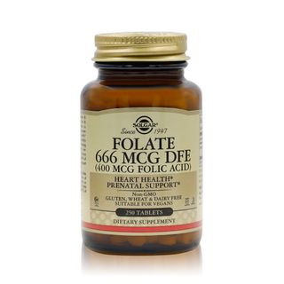 Solgar Folate 666 mcg DFE (Folic Acid 400 mcg) - 250 Tablets