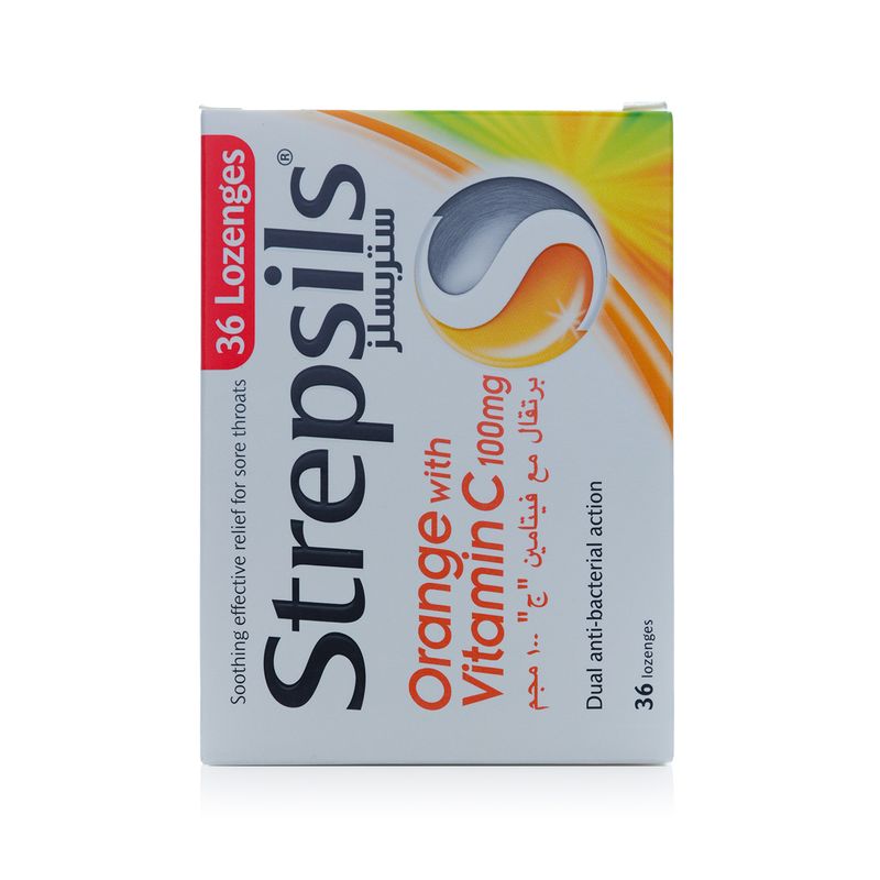 Strepsils Strepsils Orange with Vitamins C Lozenges - 36 Lozenges