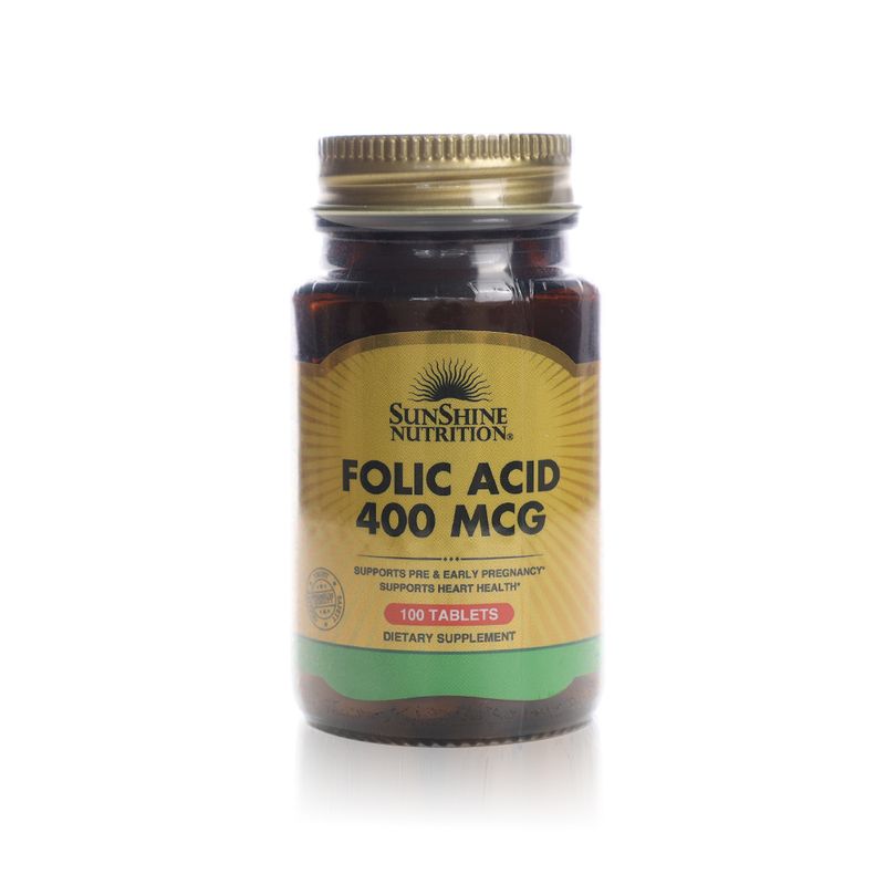 Sunshine Nutrition Sunshine Nutrition Folic Acid 400 mcg - 100 Tablets
