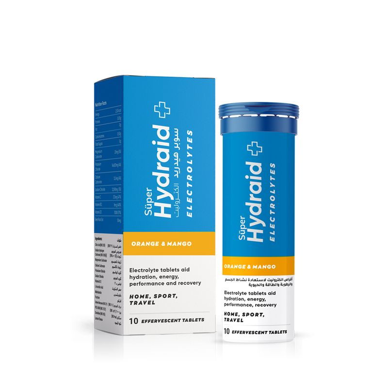 Super Hydraid+ Super Hydraid+ Electrolyte Effervescent Tablets Orange Mango - 10 Tablets