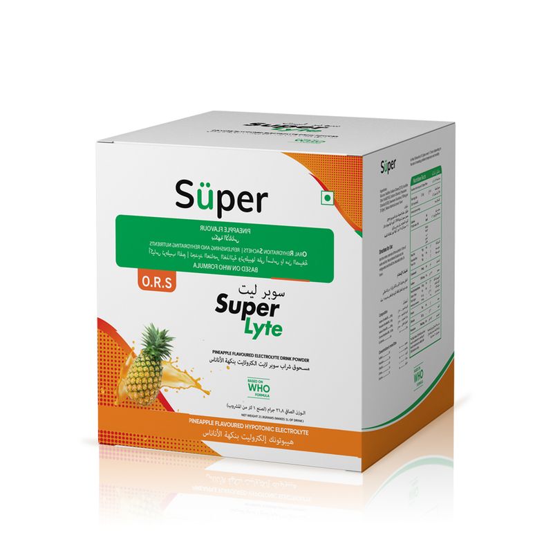 Super Lyte Super Lyte Hypotonic Electrolyte Drink Powder Pineapple Flavour - 10 Sachets x 21.8 g