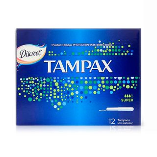 Tampax Cardboard Super Absorbency Tampons with Applicator, 12 Count