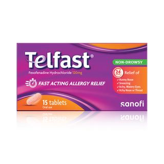 Telfast Fexofenadine Hydrochloride 120 mg Film-Coated Tablets - 15 Tablets