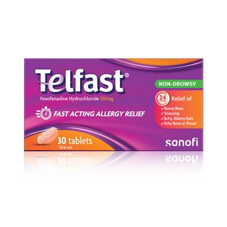 Telfast Fexofenadine Hydrochloride 120 mg Film-Coated - 30 Tablets