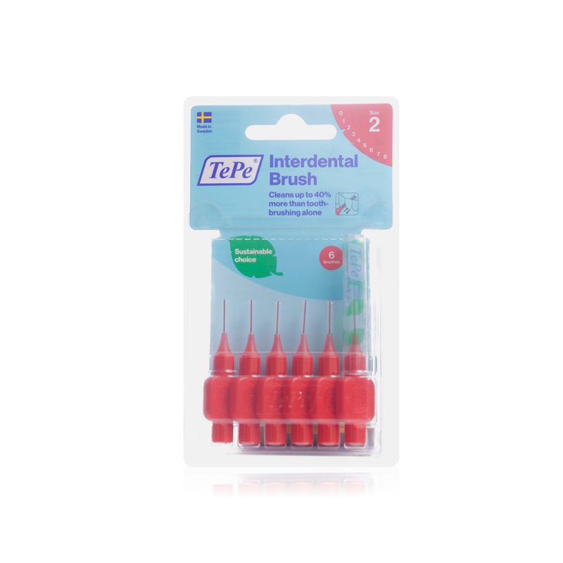 TePe Original Interdental Brushes Red ISO 2, 0.5 mm - 6 Brushes