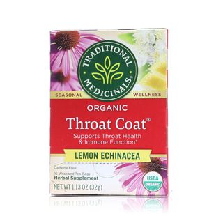 Traditional Medicinals Organic Throat Coat Lemon Echinacea Tea - 16 Tea Bags