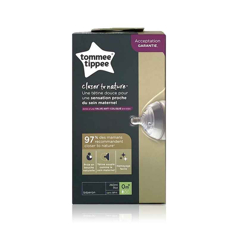 Tommee Tippee Tommee Tippee Closer to Nature Baby Bottle 260 ml, 0m+ - 1 Bottle