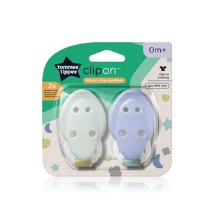 Tommee Tippee Clip-On Soother Holders, 0m+ - 2 Holders