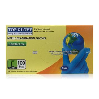 Top Glove Powder-Free Nitrile Examination Gloves - Large - 100 Gloves