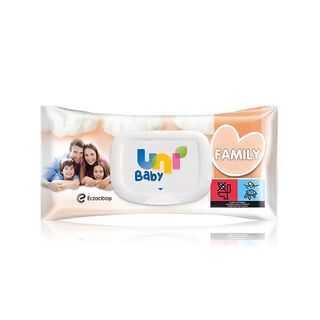 Uni Baby Family Rose-Scented Wet Wipes - 100 Wipes