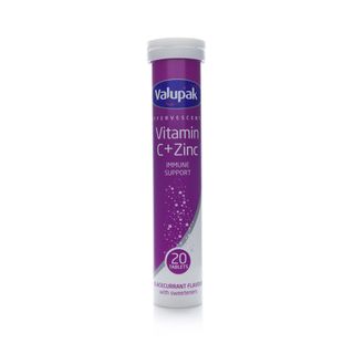 Valupak Immune Support Vitamins C + Zinc Effervescent Tablets - 20 Tablets