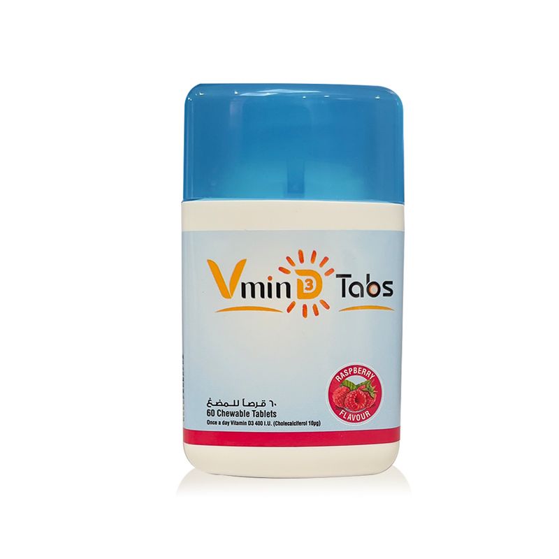 VminD VminD3 Kids Vitamin D3 400 IU Raspberry - 60 Chewable Tablets